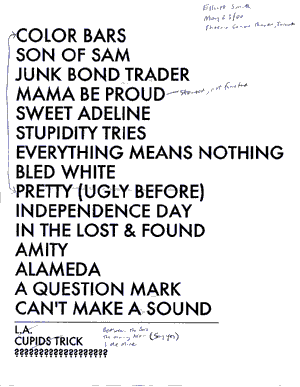 Setlist...